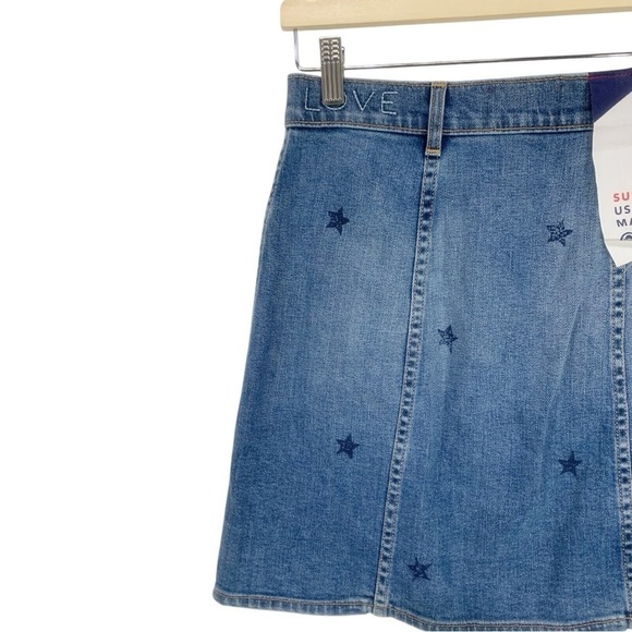 NEW Anthropologie Sundry Star High Waist Button Front Denim Jean Skirt Size 26 - Picture 7 of 11